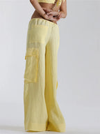 Streetwear Vibe Wide Leg Cargo Pants With Pockets And Drawstring Waist For Women