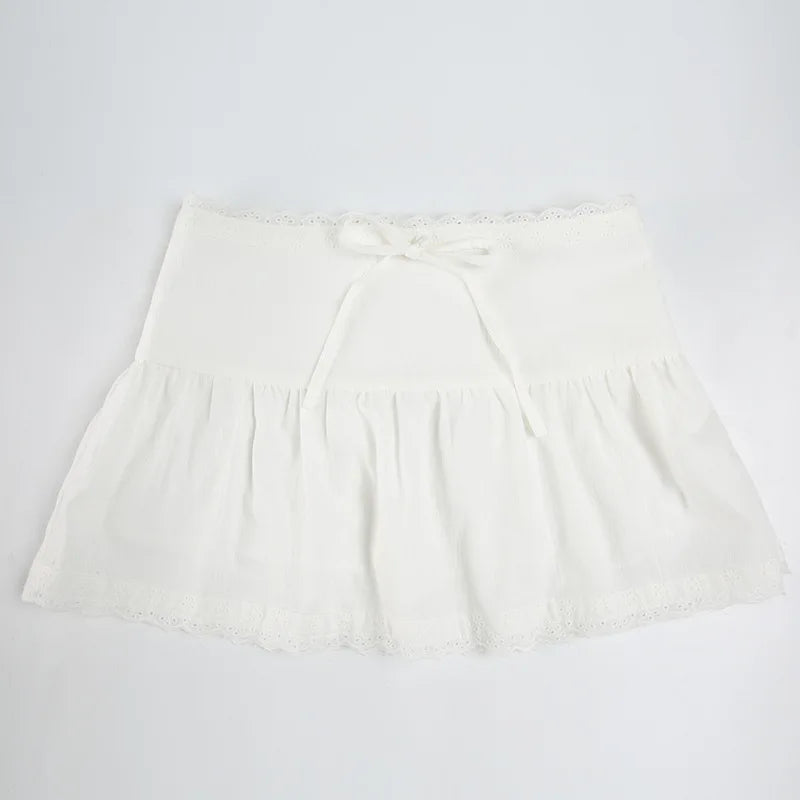 High Waist White Lace Cake Skirt Female Slim A l Skirt