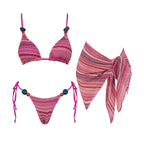 Strappy Push Up Bikini With Halter Bandeau Top Two Piece Beach Swimwear Set For Women Flattering Silhouette