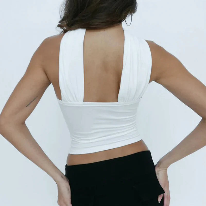 Strapless Cropped With Slim Fit Tube Halter Top
