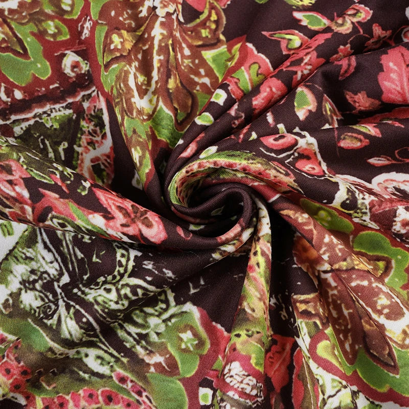 Romantic Print Halter Dress Backless Mini