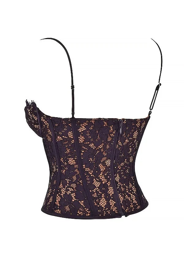 Women's Fashion Lace Spice Sling Vest Fishbone Top