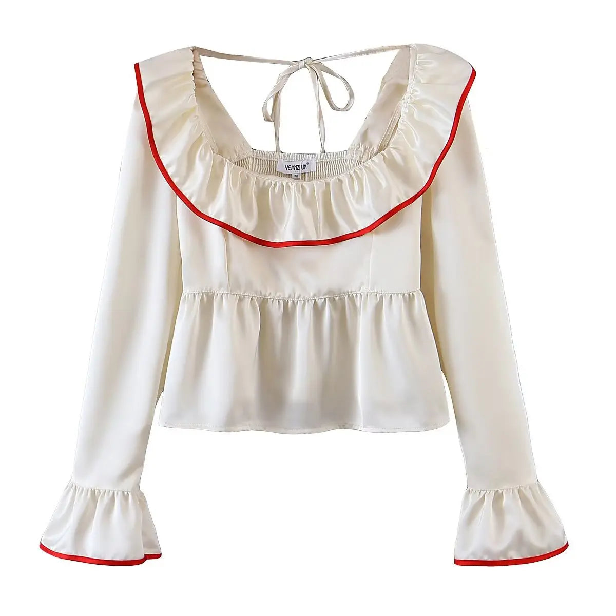 Soft Ruffle Blouse With Long Sleeves