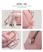 Bowknot PU Leather Crossbody Bag For Women Harajuku Style