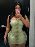 Serpentine Print Backless Bodycon Mini Dress Peach for Party Nights