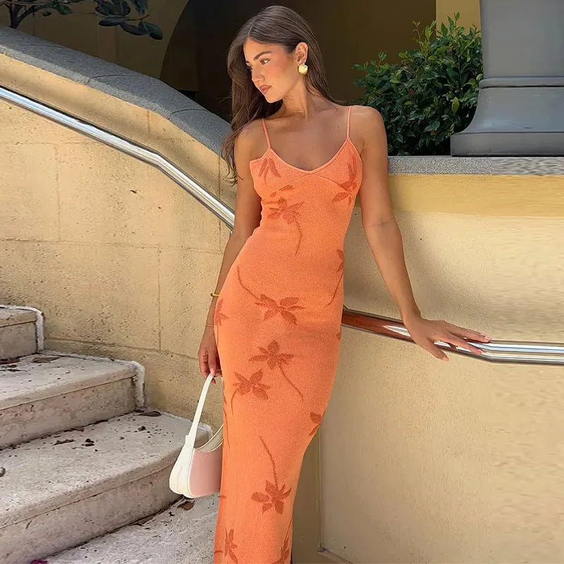 Boho Crochet Beach Slip Dress With Hollow Out Detailing Halter Neck