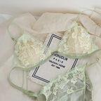 Whisper Lace Wireless Bralette Set In Ultra Thin Embroidered Mesh For Small Busts Delicate Comfort