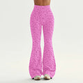 Leopard Print High Waist Bell Bottom Yoga Leggings For Women With Soft Stretch