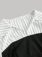 Elegant Striped Spliced Shirt