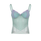 Spicy Girl Style Mesh Camisole Cross Hem Tube Top