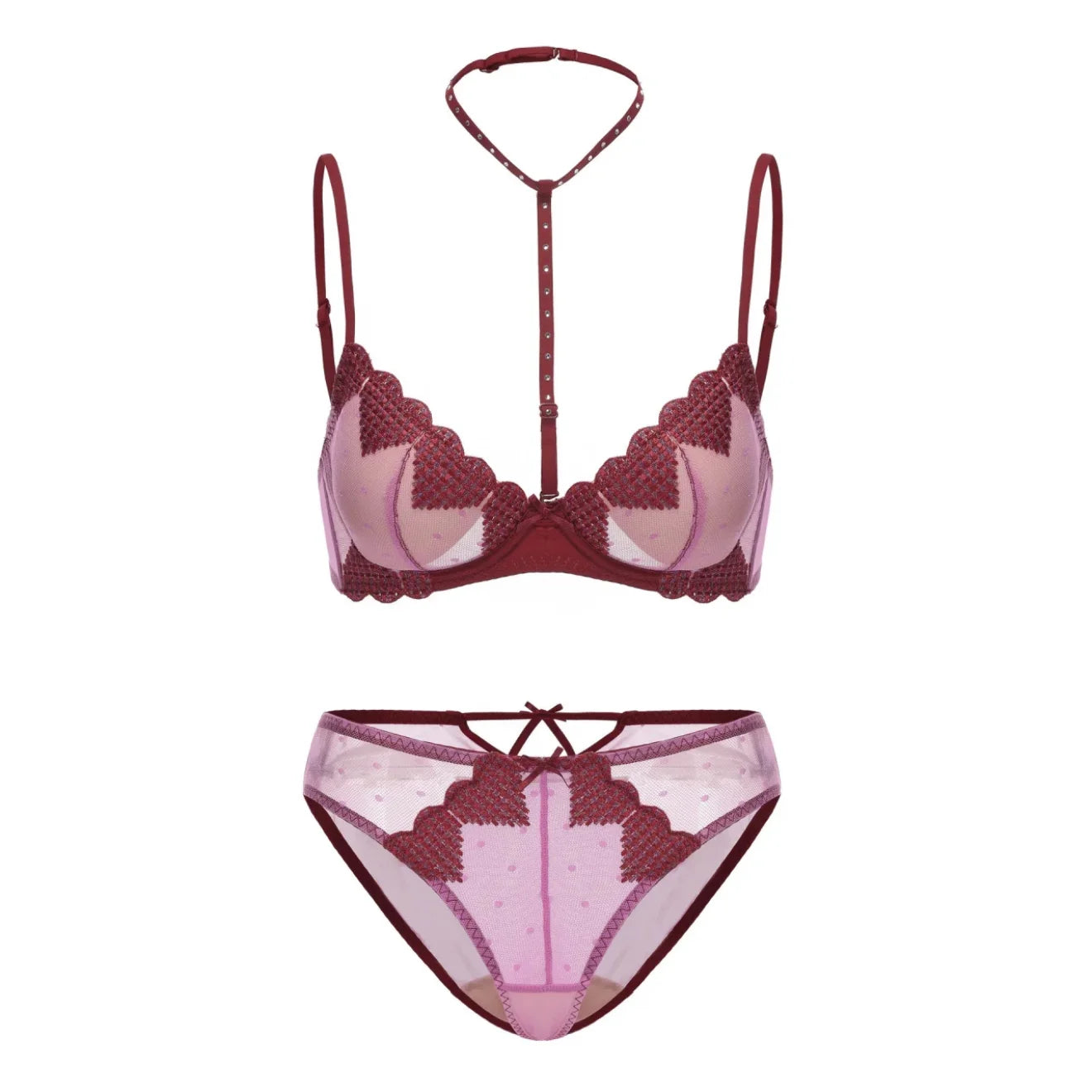 French Embroidered Romance Push Up Bra Set With Steel Ring Delicate Lace And Seductive Coverage