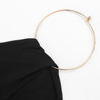 Urban Halter Crop Top And High Waist Capri Set With Metal Ring Detail Two-piece