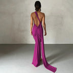 One Shoulder Backless Ruched Dress