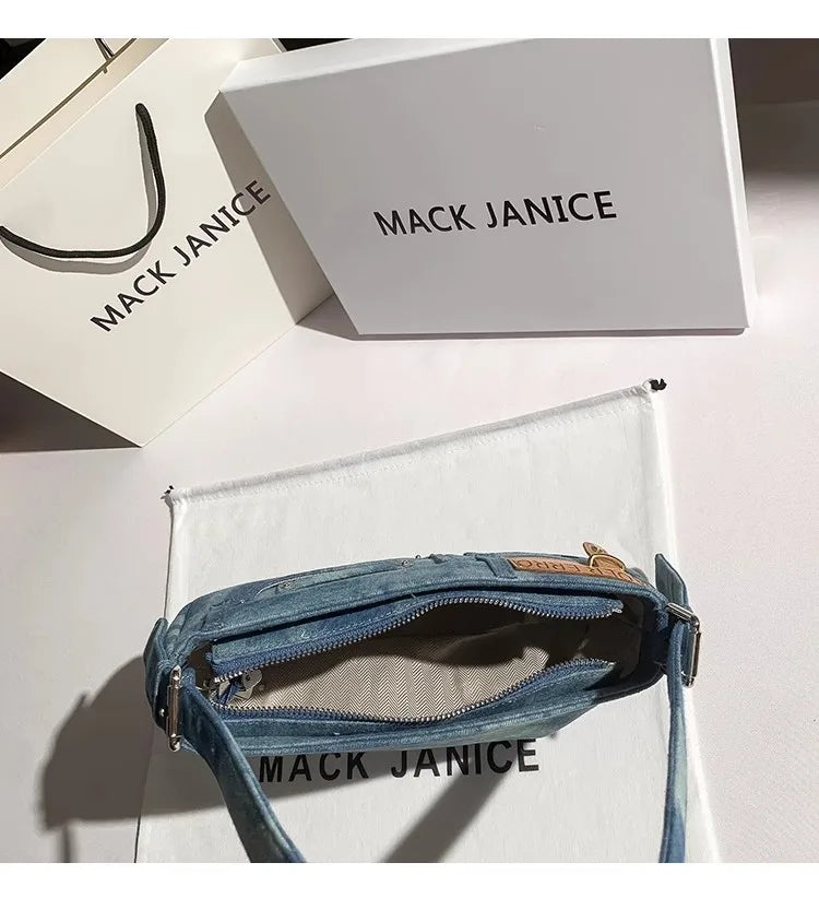 Denim Square Bag For Women Casual Chic Shoulder Messenger Purse With Modern Flair
