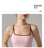Colorful Yoga Vest With Fixed Chest Pads Women Gym Sleeveless Tank Top For Fitness And Running