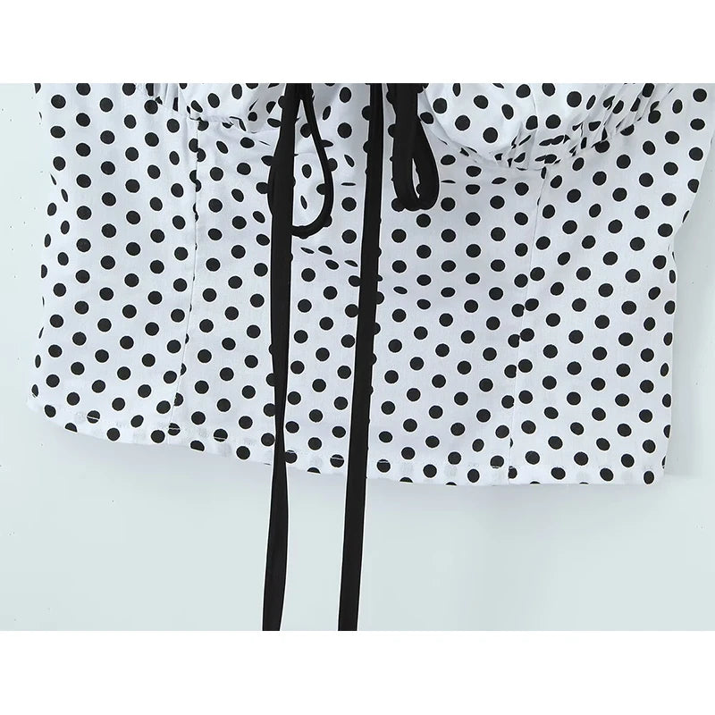 Sexy Sweet Girl Plaid Polka Dot Camis Cotton Top