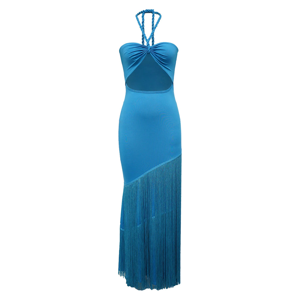 Maxi Dress Women Sleeveless Tassel Detail
