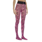 Tie Dye Mesh Stockings With Sheer Finish And Hollow Out Pattern