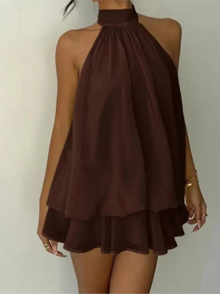 Backless Halter For Women Elegant Mini Dress