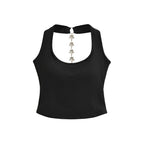 Midnight Y2K Backless Chain Cutout Strapless Tank Top