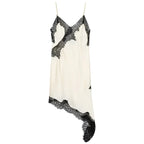 Satin Elegant Backless Lace Slip Dress
