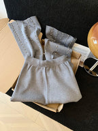 Knitted Wide Leg Pants Women Elegant Trousers