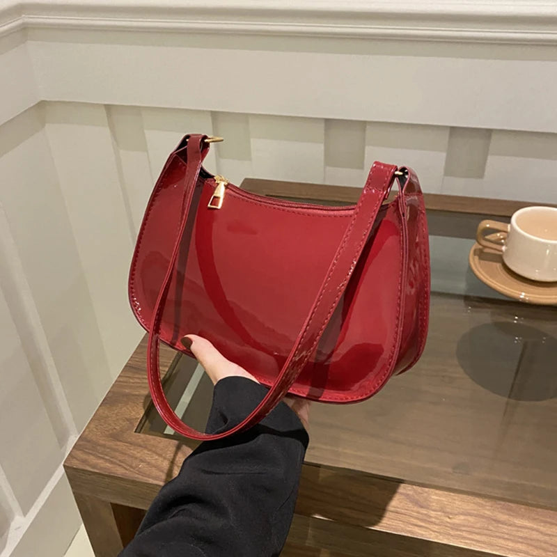 Retro Solid PU Leather Shoulder Bag For Women Chic Casual Hobo