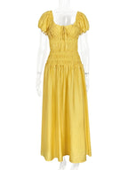 Vibrant Lace Up Back A Line Dress With Short Sleeves