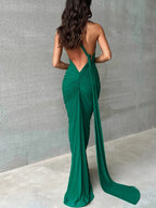 One Shoulder Backless Ruched Dress