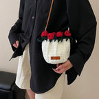 String Bucket Bag For Women Lightweight Crossbody Versatile Hollowout Design