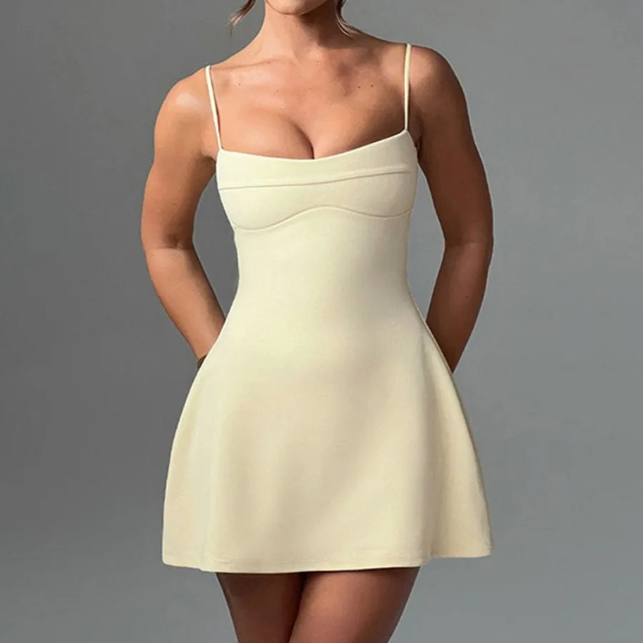 Women's Sexy Backless Suspender High-waist Dress