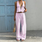 Vacation Set Tank Top And Wide Leg Pants