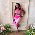 Floral Off Shoulder Crop Top And High Waist Capri Set For Summer Streetwear Vibe