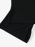 Women's Y2K Street Style Black Slim Fit Capri Pants Side Slit Design
