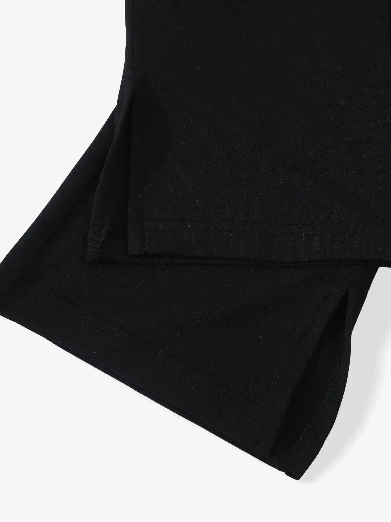 Women's Y2K Street Style Black Slim Fit Capri Pants Side Slit Design