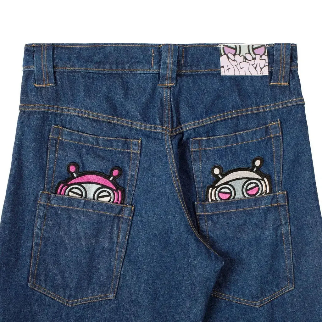 Vintage Vibe Embroidered Ripped High Waist Jeans Women