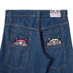 Vintage Vibe Embroidered Ripped High Waist Jeans Women