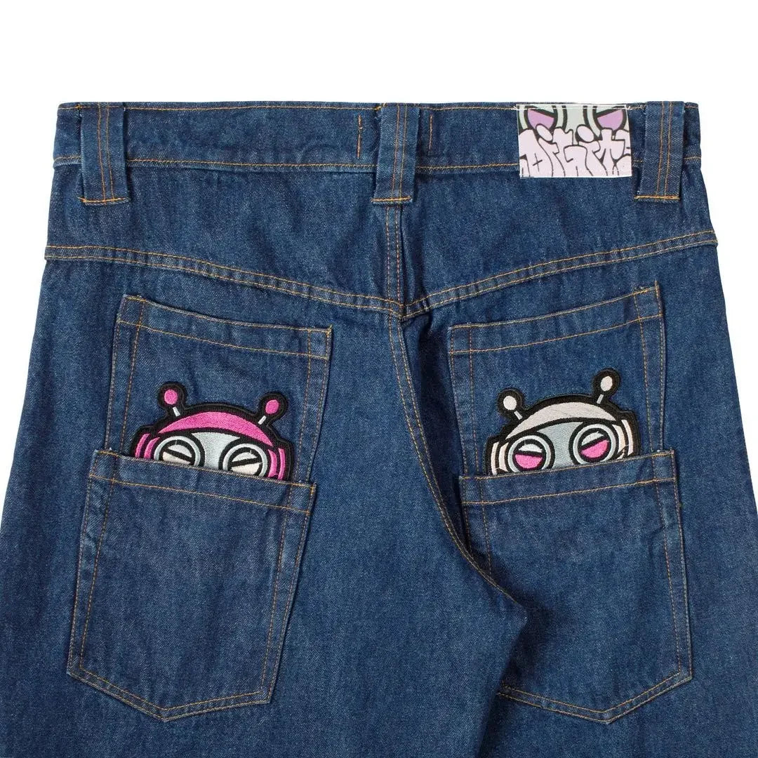 Vintage Vibe Embroidered Ripped High Waist Jeans Women