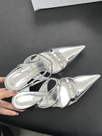 Sparkle Rhinestone Patent Leather Sandal With Thin Strap