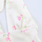 Airy Neck Collar Flowy A Line Dress With Printed Waist For Summer Elegance Light Dress