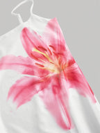Chic Floral Sundress With Square Neckline Mid Calf