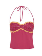 Sunset Vibe Halter Crop Top And Mermaid Skirt Two-Piece Set