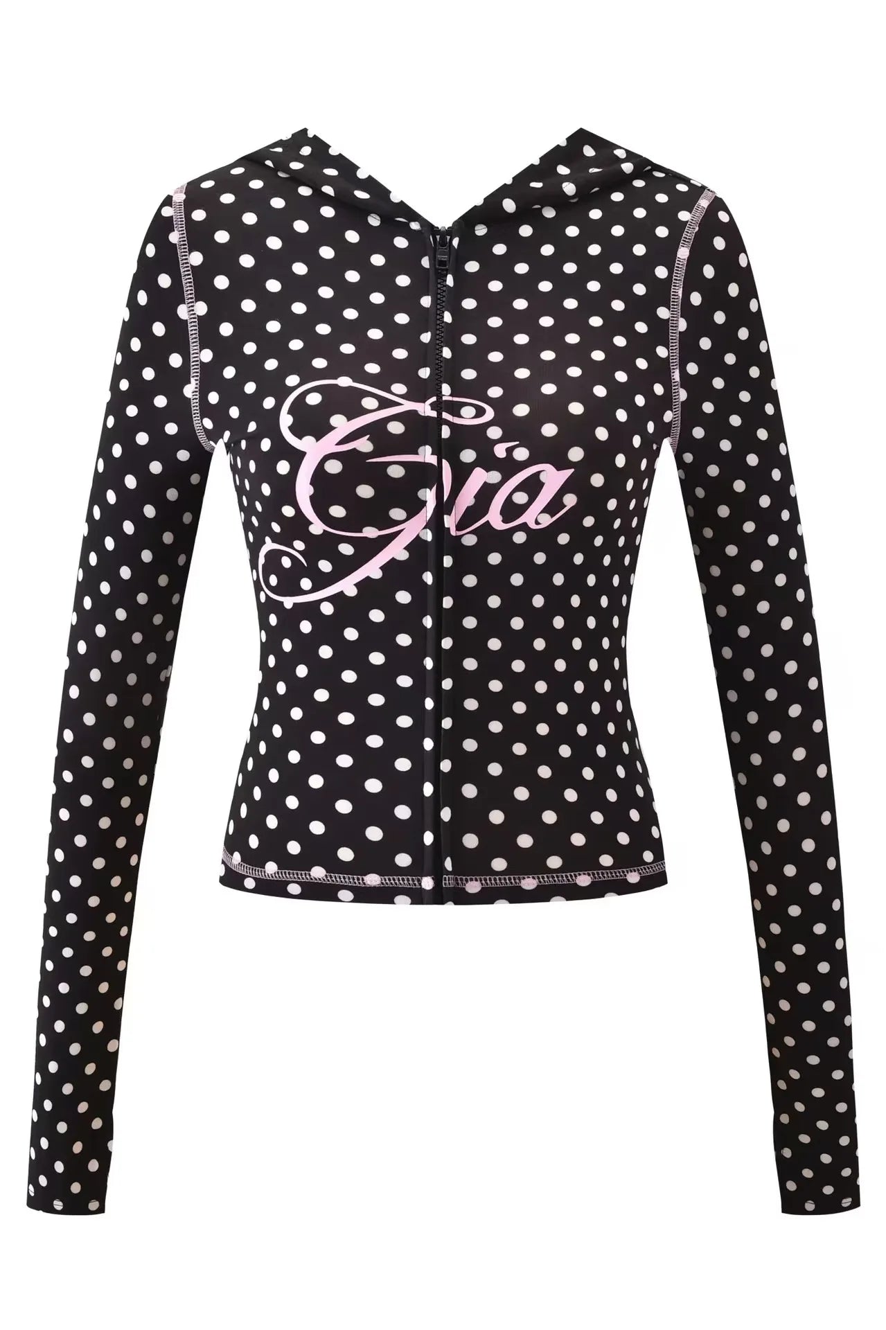 Two Piece Slim Fit Letter Print Hooded Zipper Jacket And Pants Set Open Thread Design