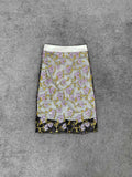 Retro Elegant High-Waisted Sequin Skirt With Heavy Bead Embroidery