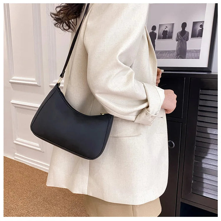 Solid Color Square Handbag Minimalist Crossbody Underarm Bag