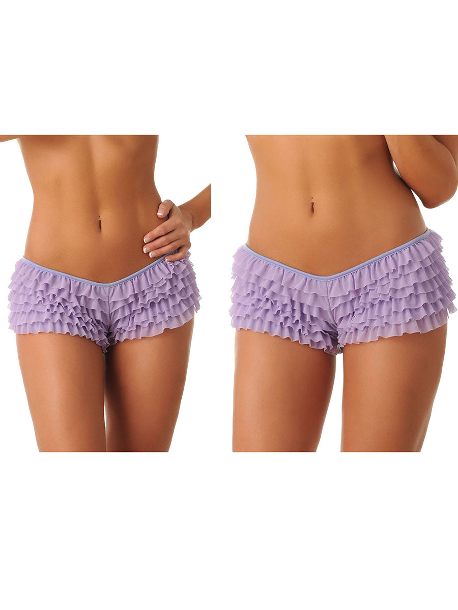Breathable Solid Color Ruffles Boxer Briefs With Bow