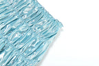 Fashion Metallic Shiny Women Ruched Crop Tops+Mini Skirts+Panties 3 Piece Outfits