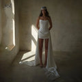 Strapless Embroidered Illusion Bridal Gown Corset Back