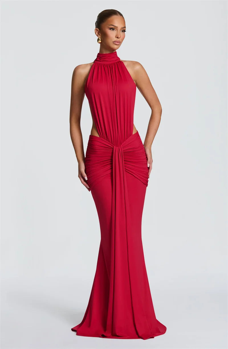 Backless Sleeveless Maxi Dress Elegant Bodycon