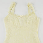 Light Yellow Lace Strapless Dress Slim Silhouette
